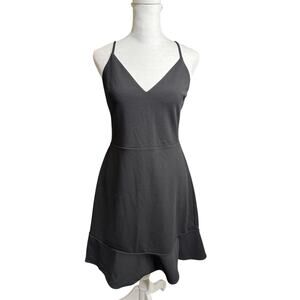 Express Fit and Flare Ruffle Hem Cami Mini Dress Black Size Large